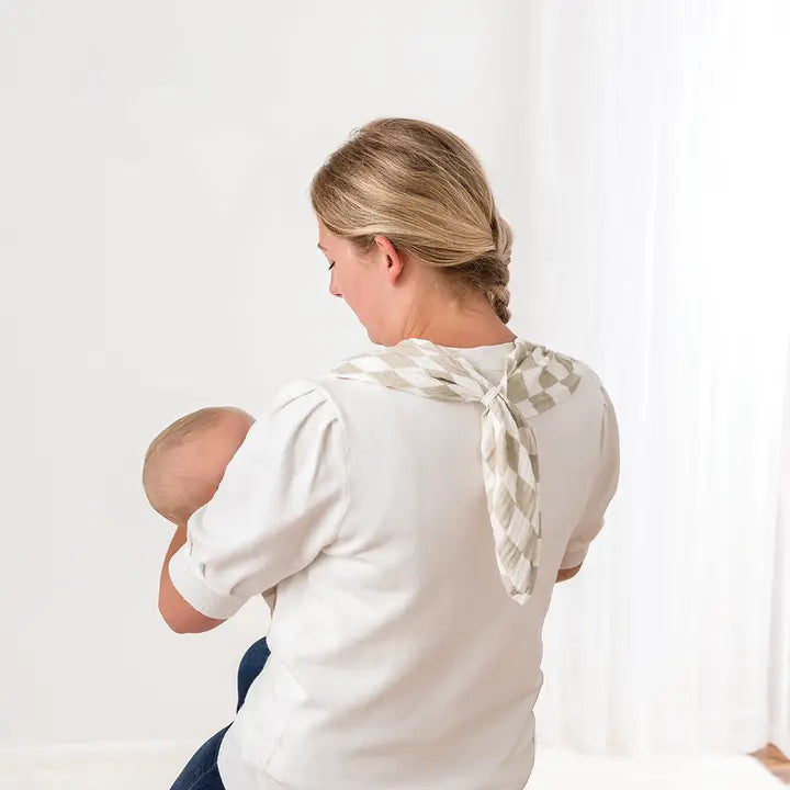 Itzy Ritzy Breastfeeding Boss Multi-use Blanket  (Taupe Checkerboard)