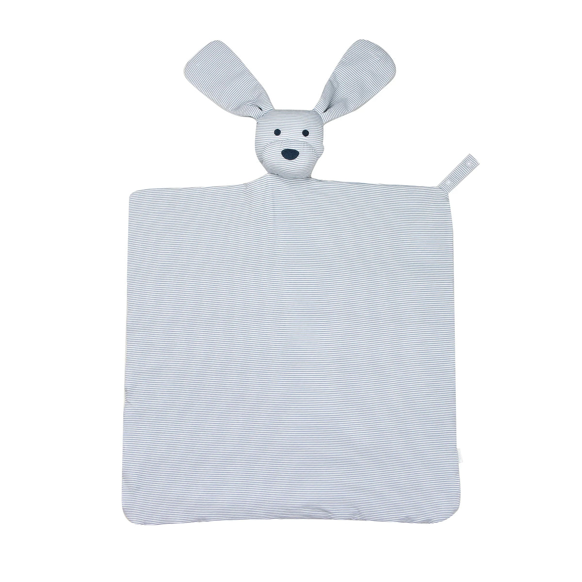 The Uptown Baby Mini Stripe Dog Lovey + Paci Clip Holder - Dusty Blue