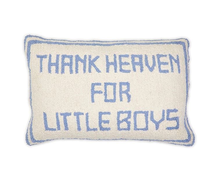 Thank Heaven For Little Boys Embroidery Decorative Pillow
