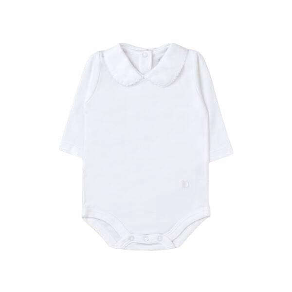 Tecomoabesos Long Sleeve Bebe Collar Bodysuit in White