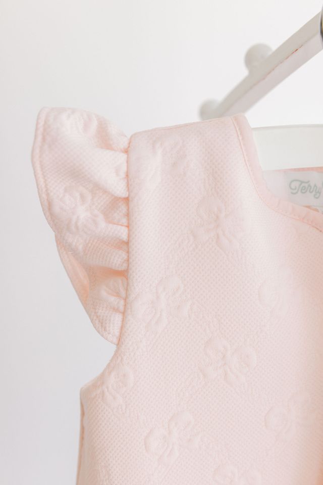 Terry Tots Pink Jacquard Bows Sleepsack