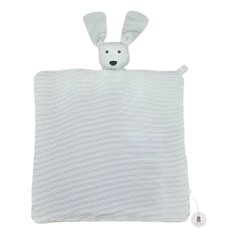 The Uptown Baby Mini Stripe Dog Lovey + Paci Clip Holder - Pistachio