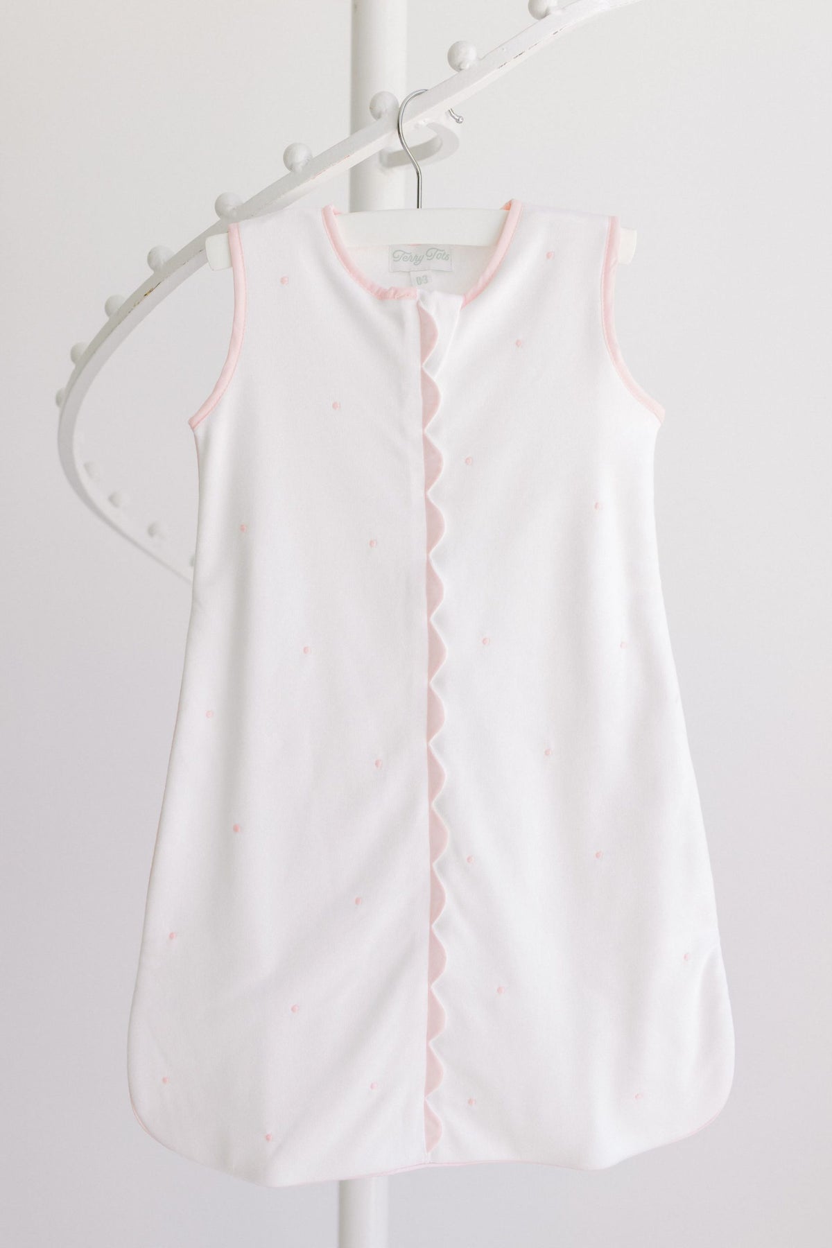 Terry Tots Pink Embroidered Dot Sleepsack