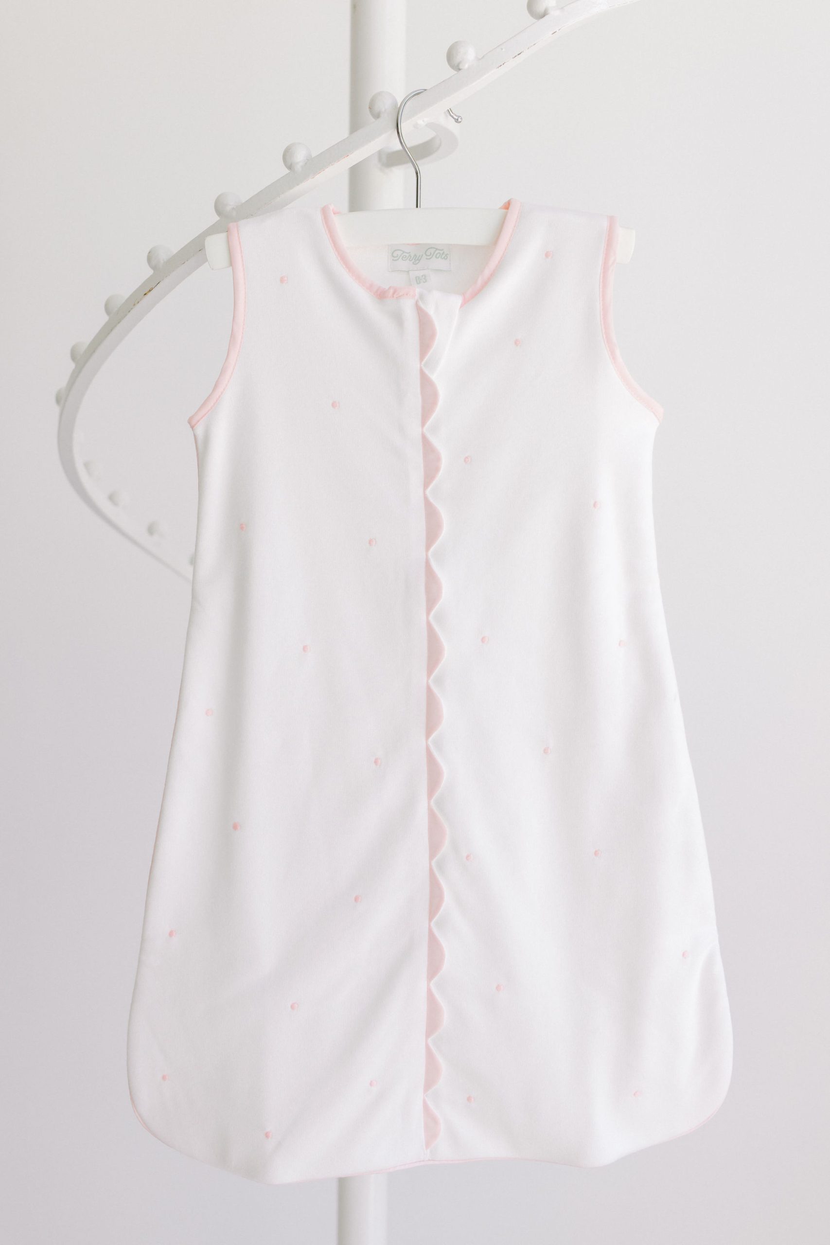 Terry Tots Pink Embroidered Dot Sleepsack