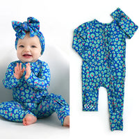 Gigi and Max Miley Leopard Ruffle Zip Bamboo Baby Sleepies Little
