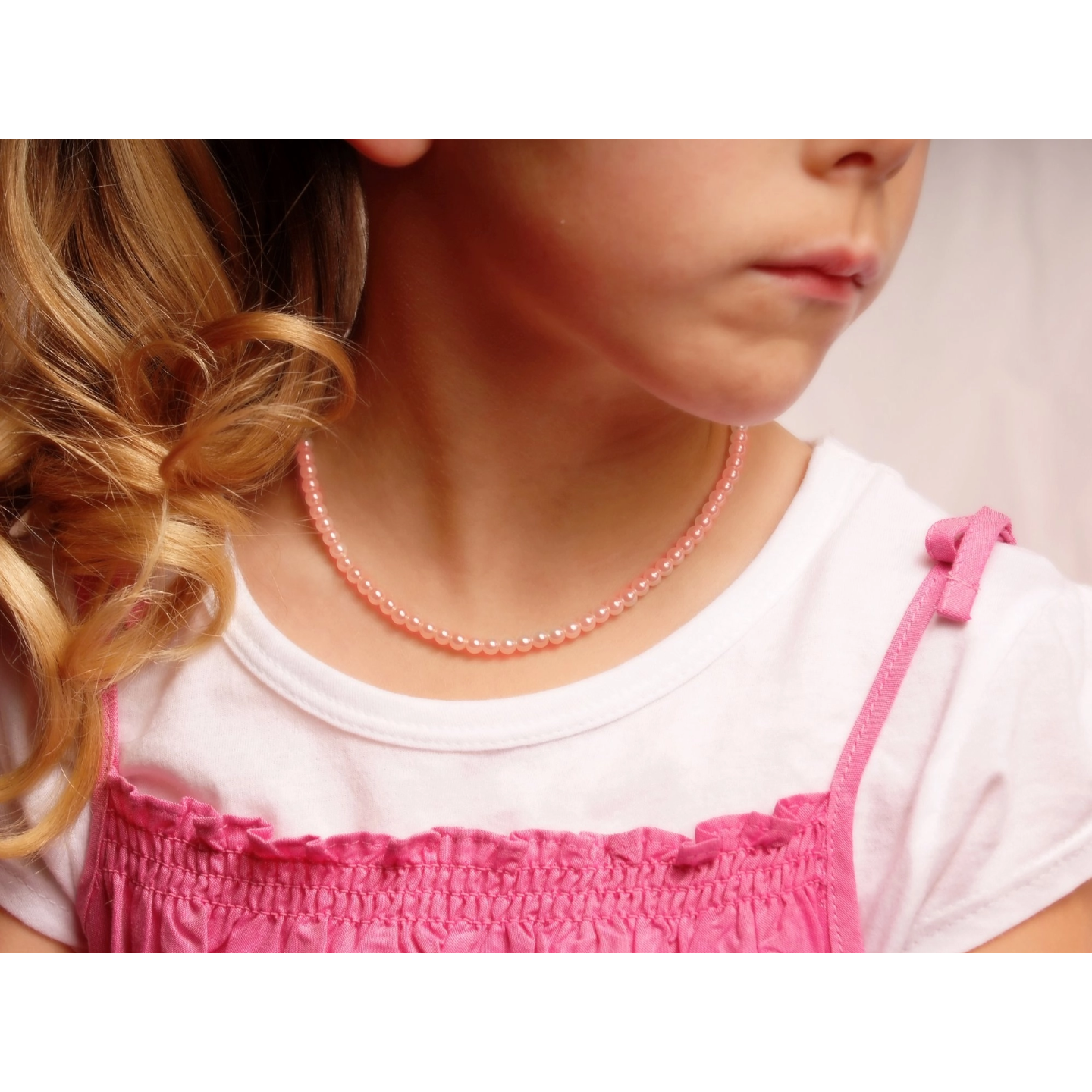 Cherished Moments Pink Pearl Stand Necklace-Jami