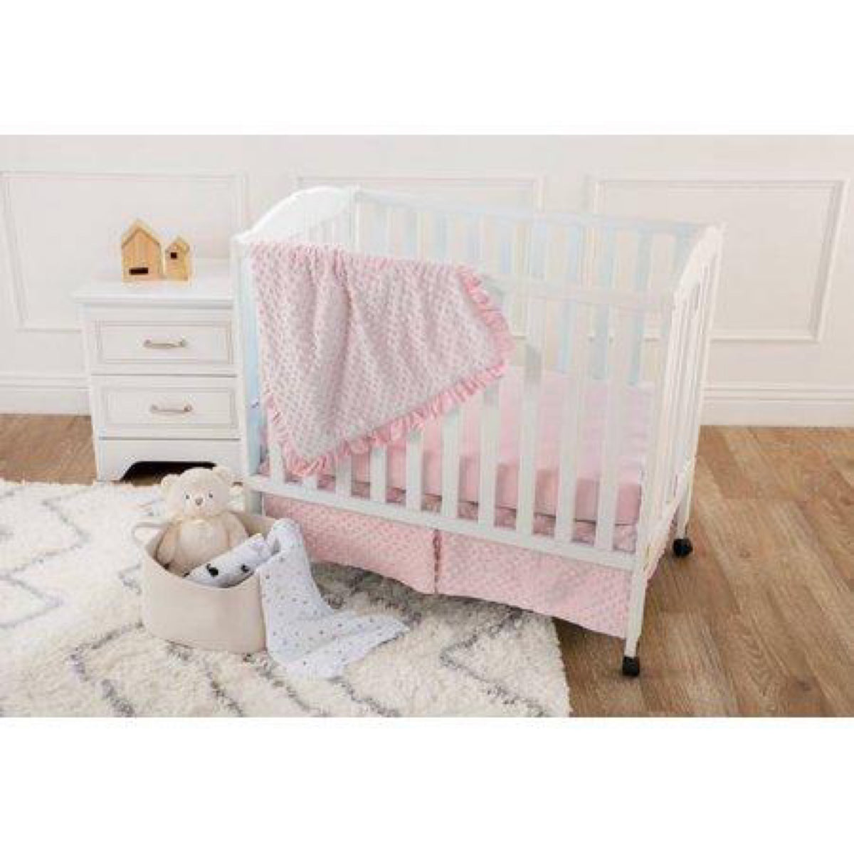 American Baby Company 3 Piece Mini Crib Bedding Set (Pink)