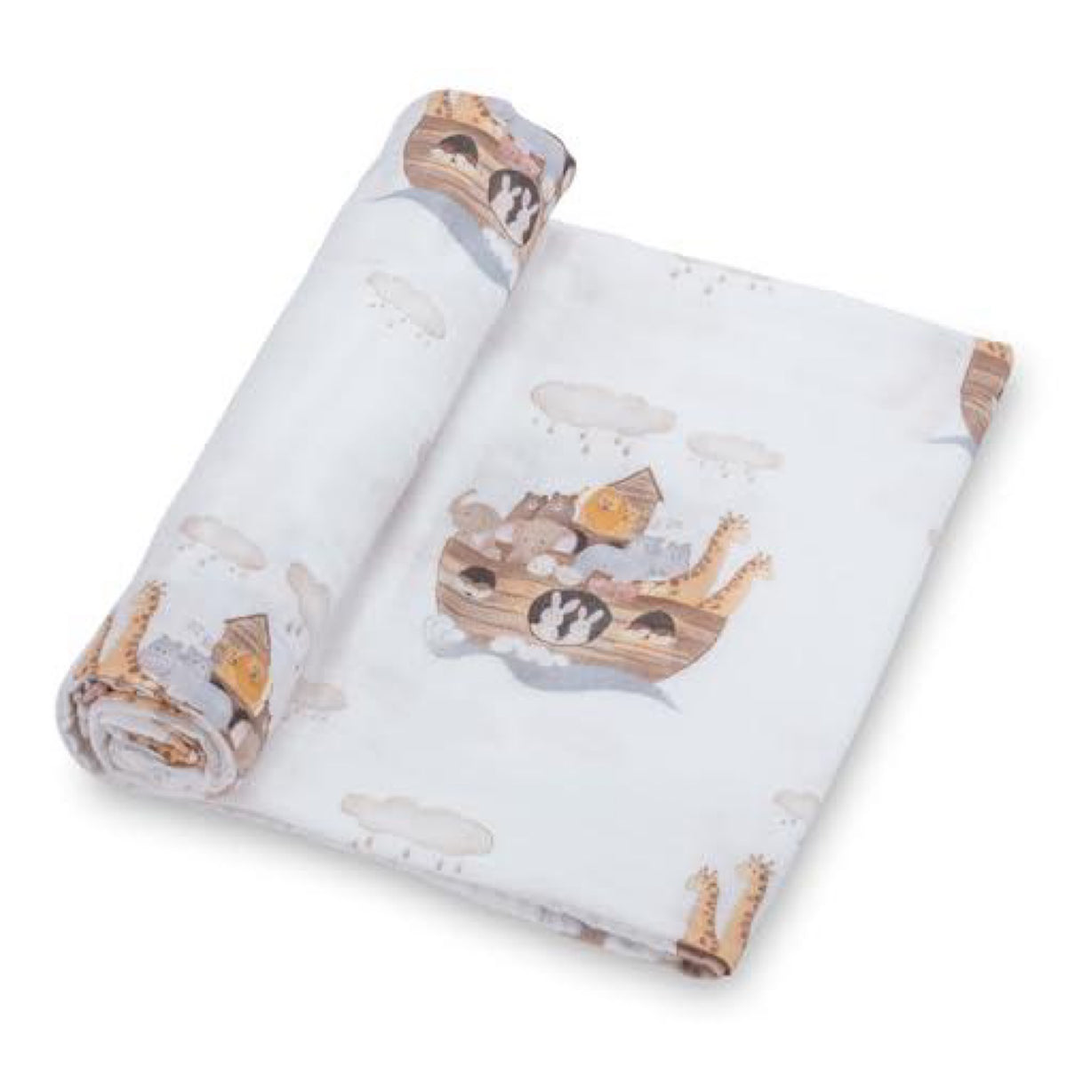 LollyBanks Muslin Swaddle Blanket | 100% Muslin Cotton | Noah’s Ark
