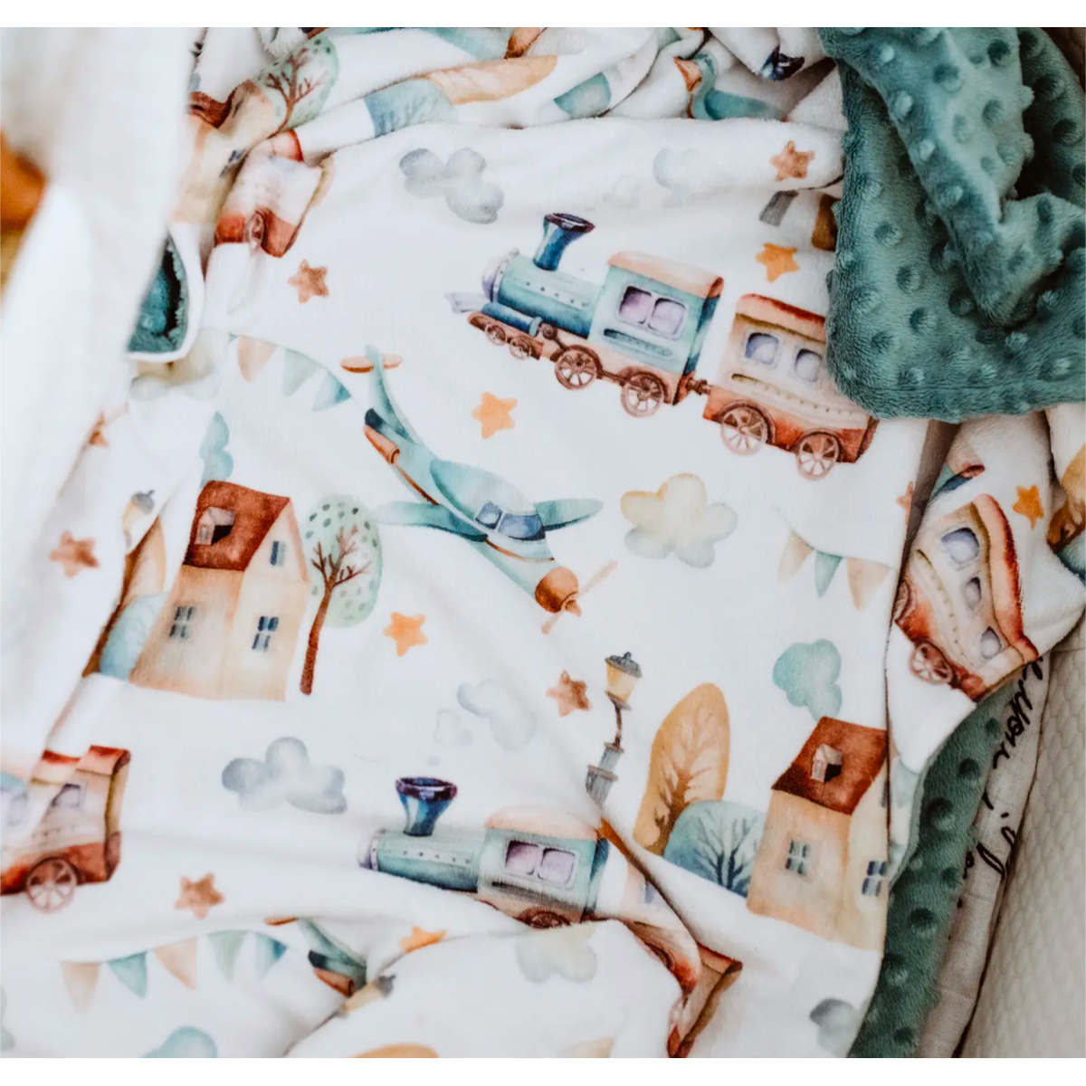 Honey Lemonade Minky Blanket (Planes & Trains)