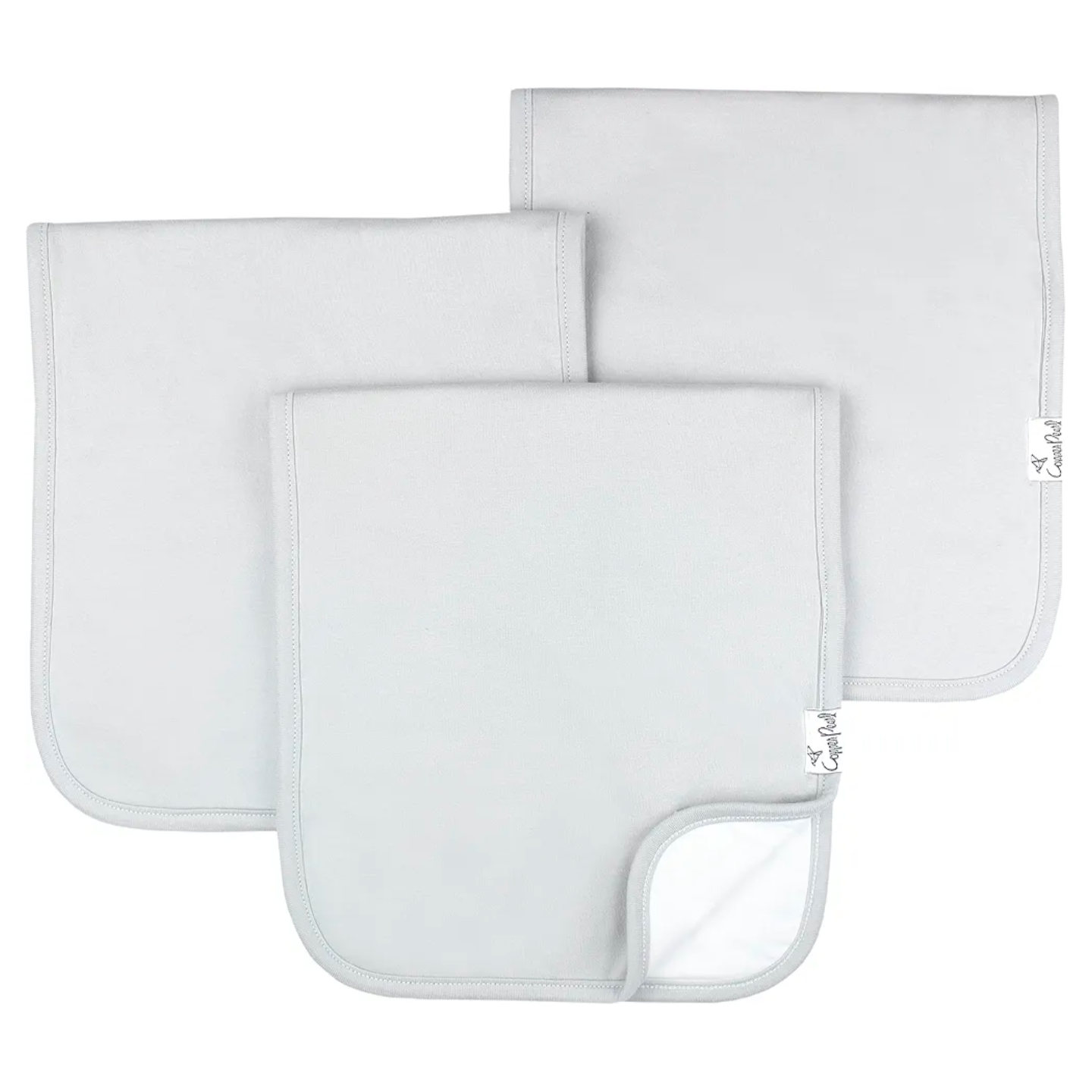 Copper Pearl Burp Cloths in Basic Grey