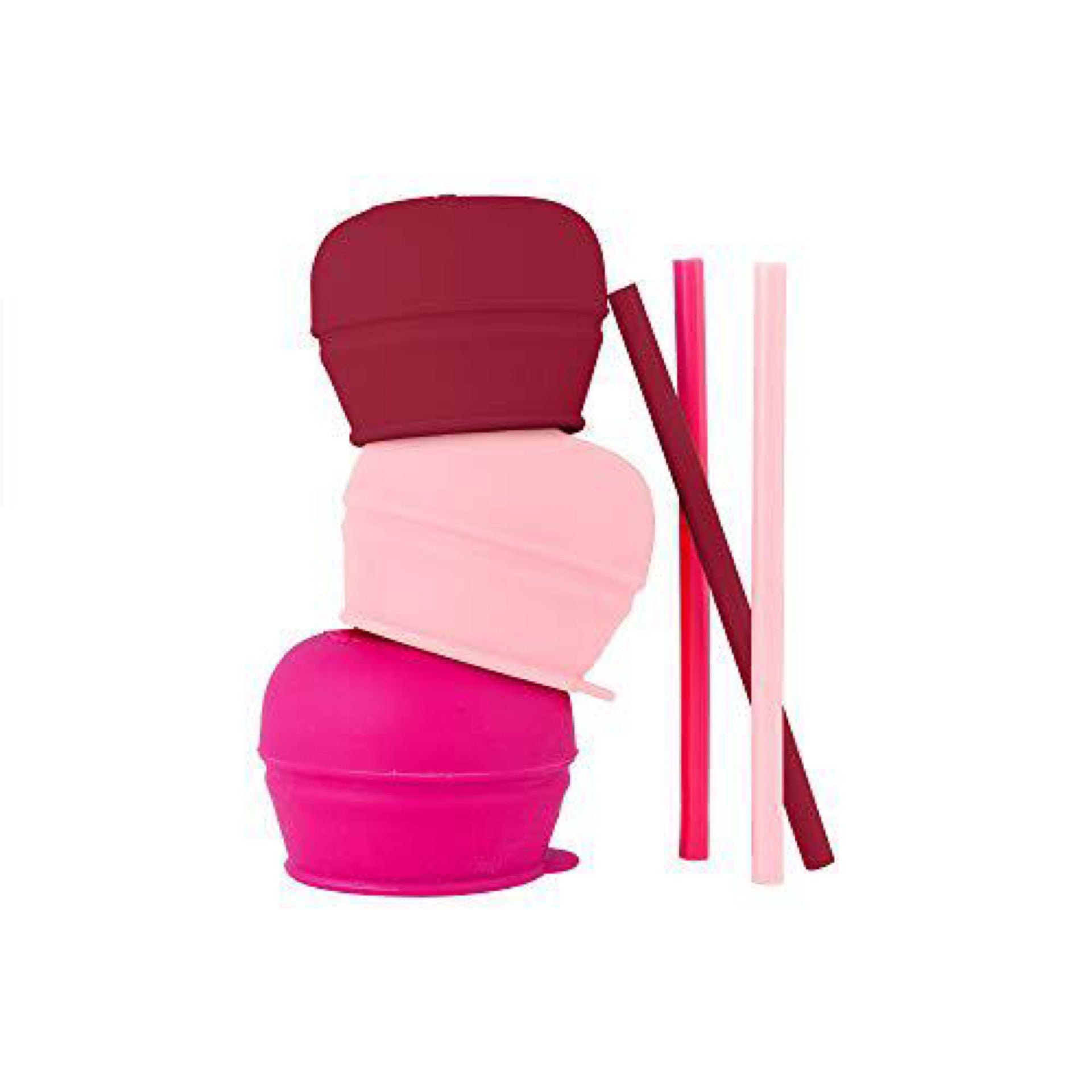 Boon Snug Pink Straw Lids 3 Pack