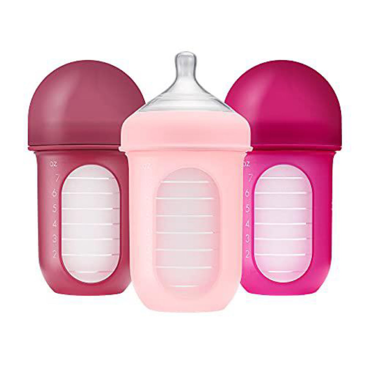 Boon Nursh Reusable Silicone Pouch Baby Bottle Feeding 8oz (3pack)