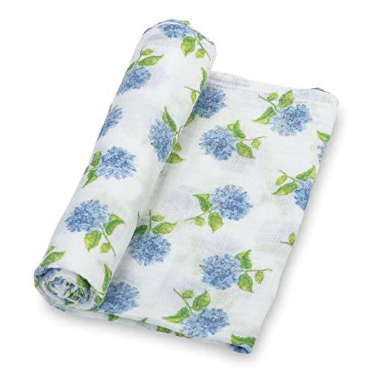 Lollybanks Swaddle Blanket | 100% Muslin Cotton | Hydrangeas