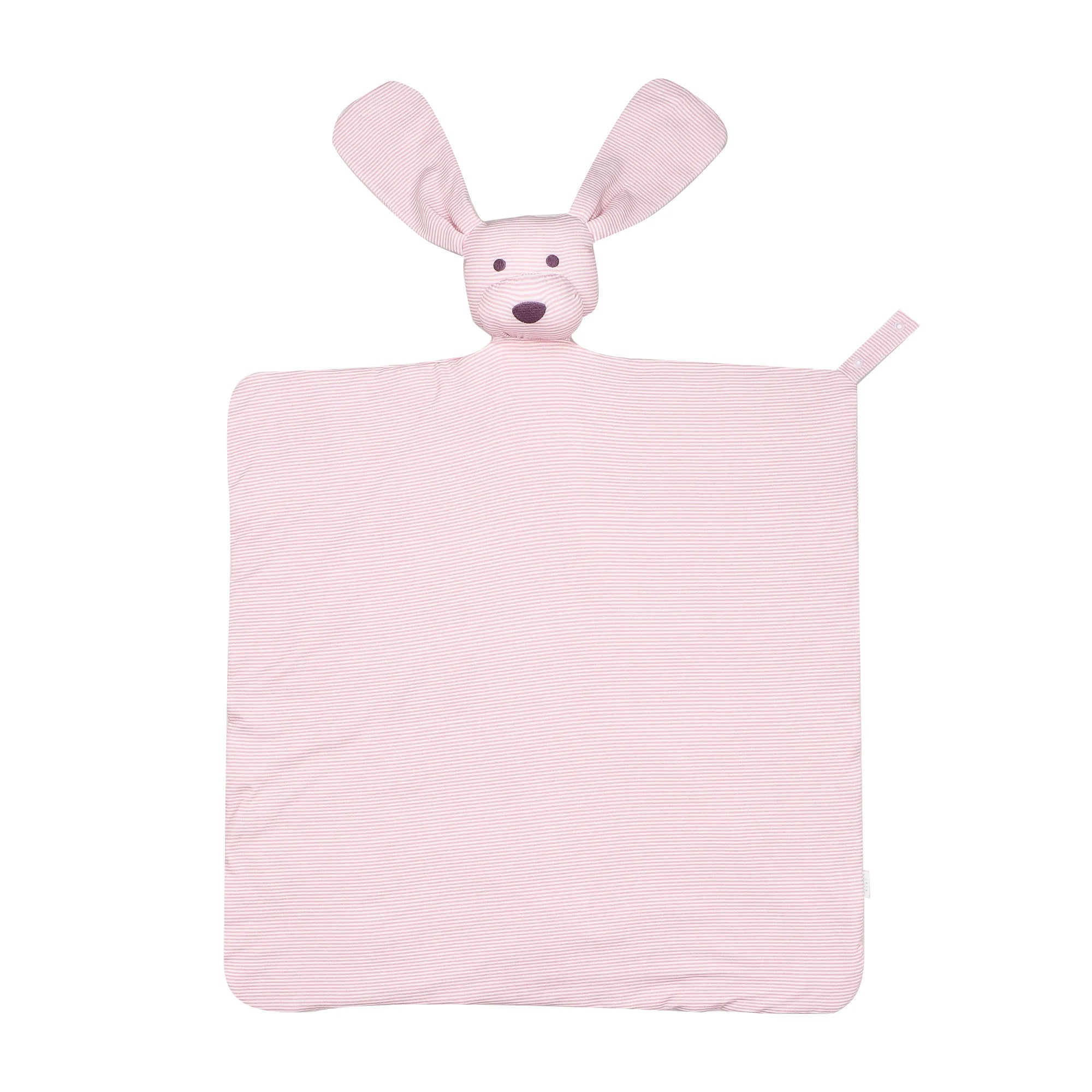 The Uptown Baby Mini Stripe Dog Lovey + Paci Clip Holder - Pink