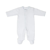 The Oaks Farrah White w/ Lt Blue Moonstitch Pima Cotton Footies