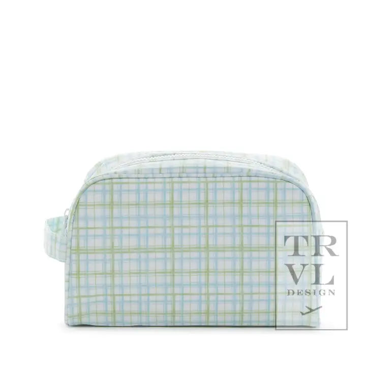 TRVL DESIGN Stowaway Toiletry Bag Classic Plaid Green