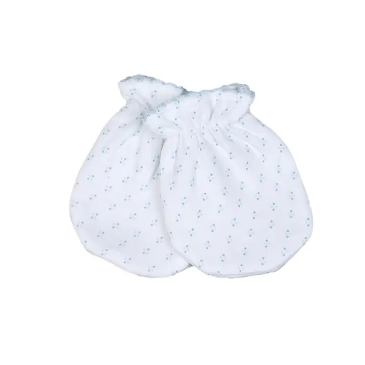 Baby Loren Blue Dots Baby Mittens