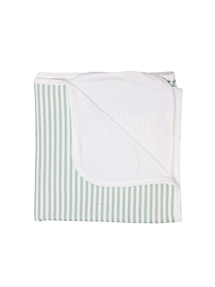 The Uptown Baby Cabana Stripe Blanket - Sage