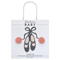 Stephan Baby Plush Blanket with Pom Poms