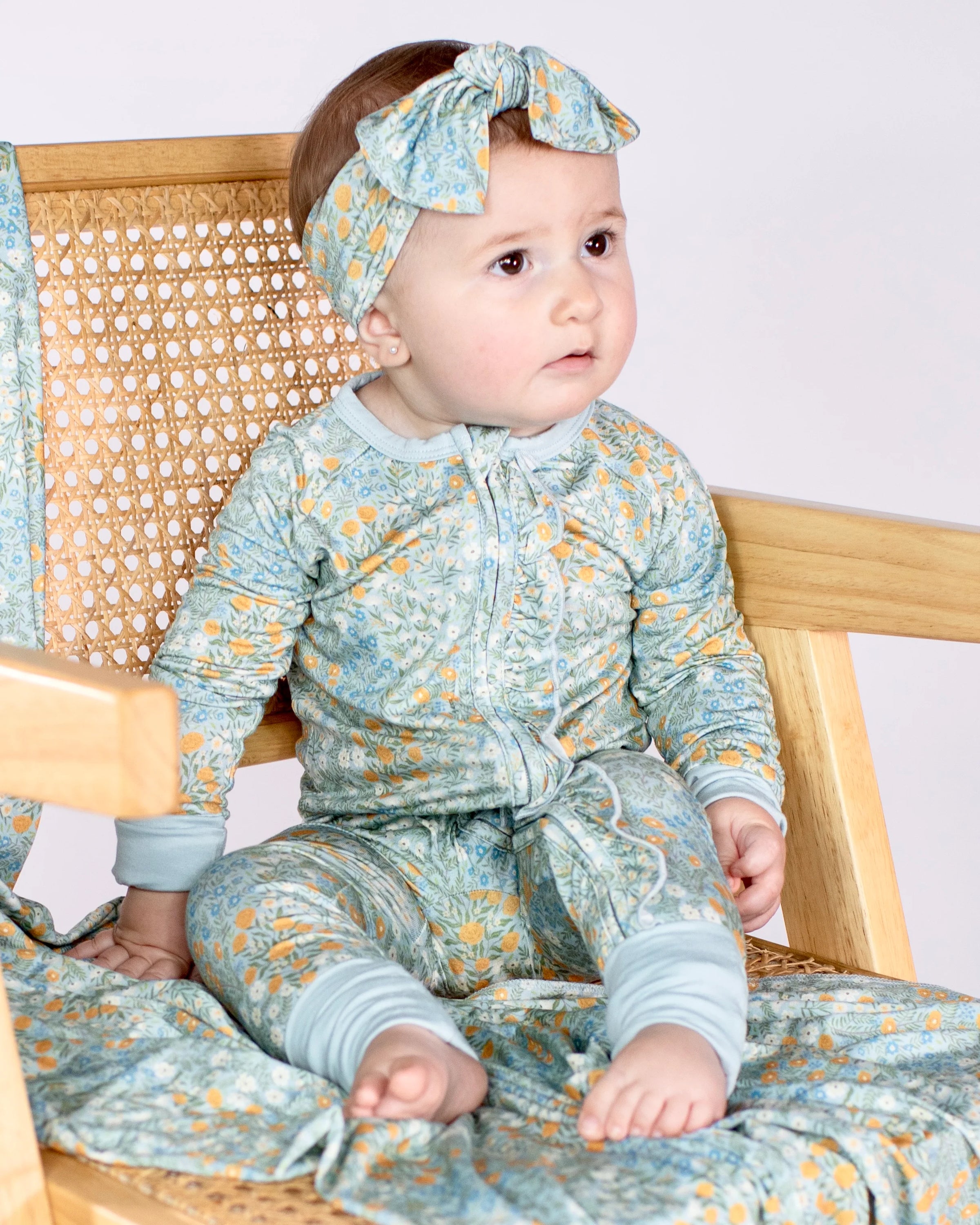GOOSIES Convertible Zip Pajamas - Blue Meadow