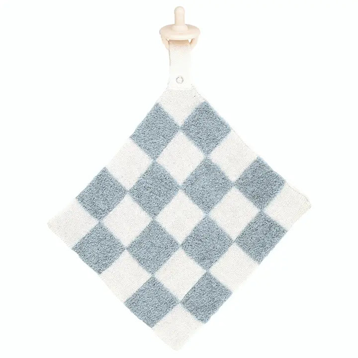 Stephan Baby Plush Pacifier Blankie - Checkerboard