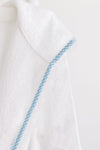 Terry Tots Bathrobe in White with Blue Gingham 2T