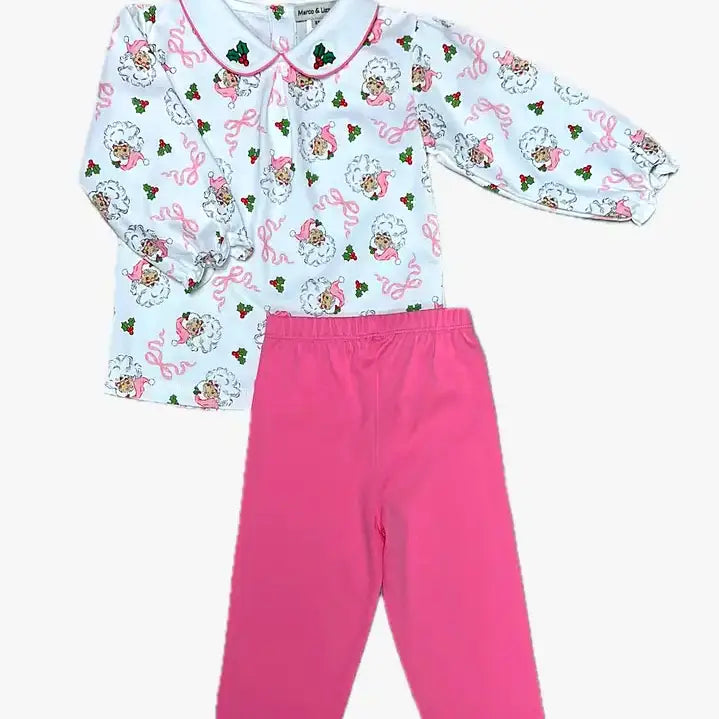 Marco & Lizzy Santa Girls Legging Set Pink Santa Collection