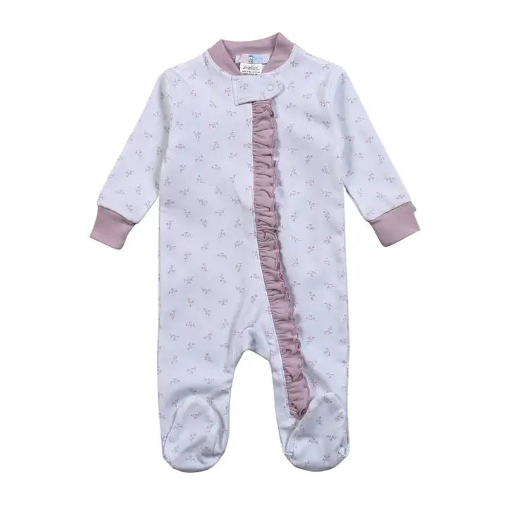 Baby Loren Floral Zipper Pima Footie