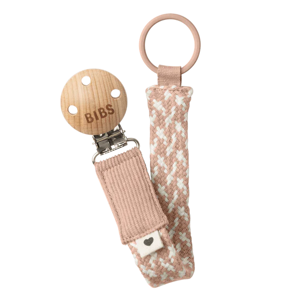 Bibs Pacifier Clip - Blush/Ivory