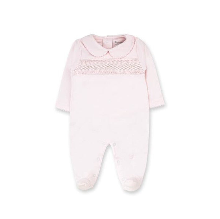 Tecomoabesos Hand Smocked Pink Pima Playsuit