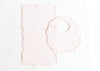 Terry Tots Bib & Burp Set in Pink Jacquard Bows