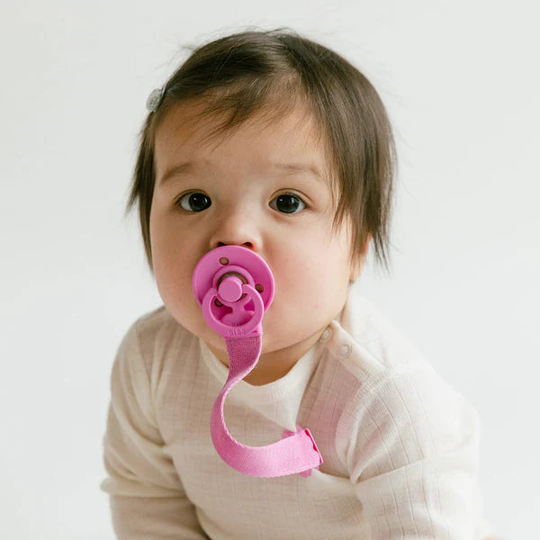 Bibs Loop Pacifier Clip- Bubblegum