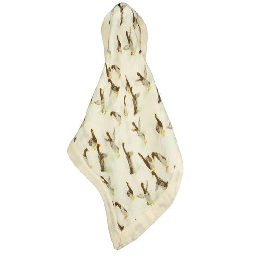 MILKBARN  Duck Mini Lovey Two-Layer Muslin Security Blanket