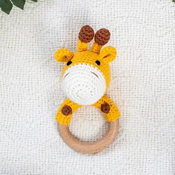 Animal Hand Crochet Rattle- Giraffe