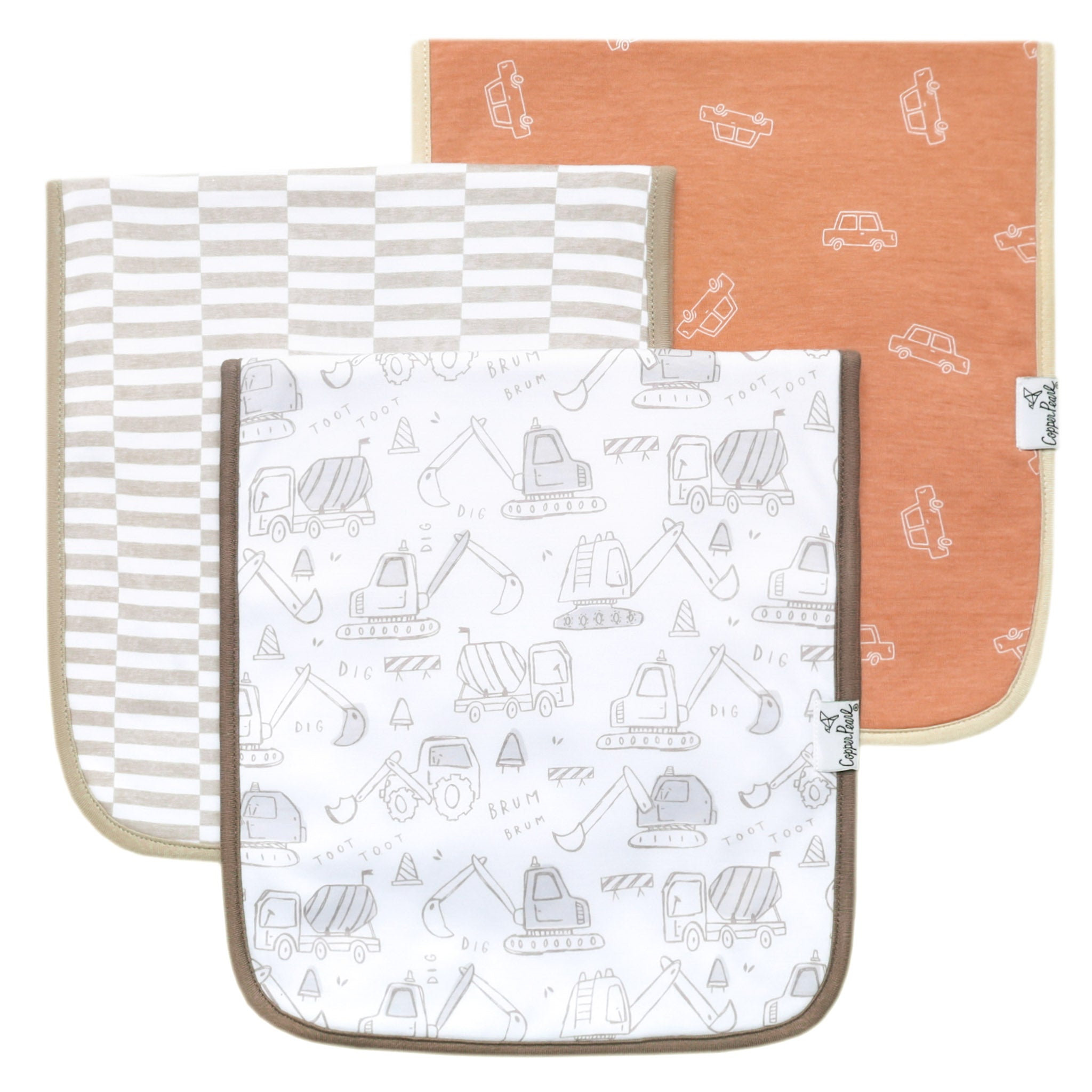 Copper Pearl Burp Cloths-Gage