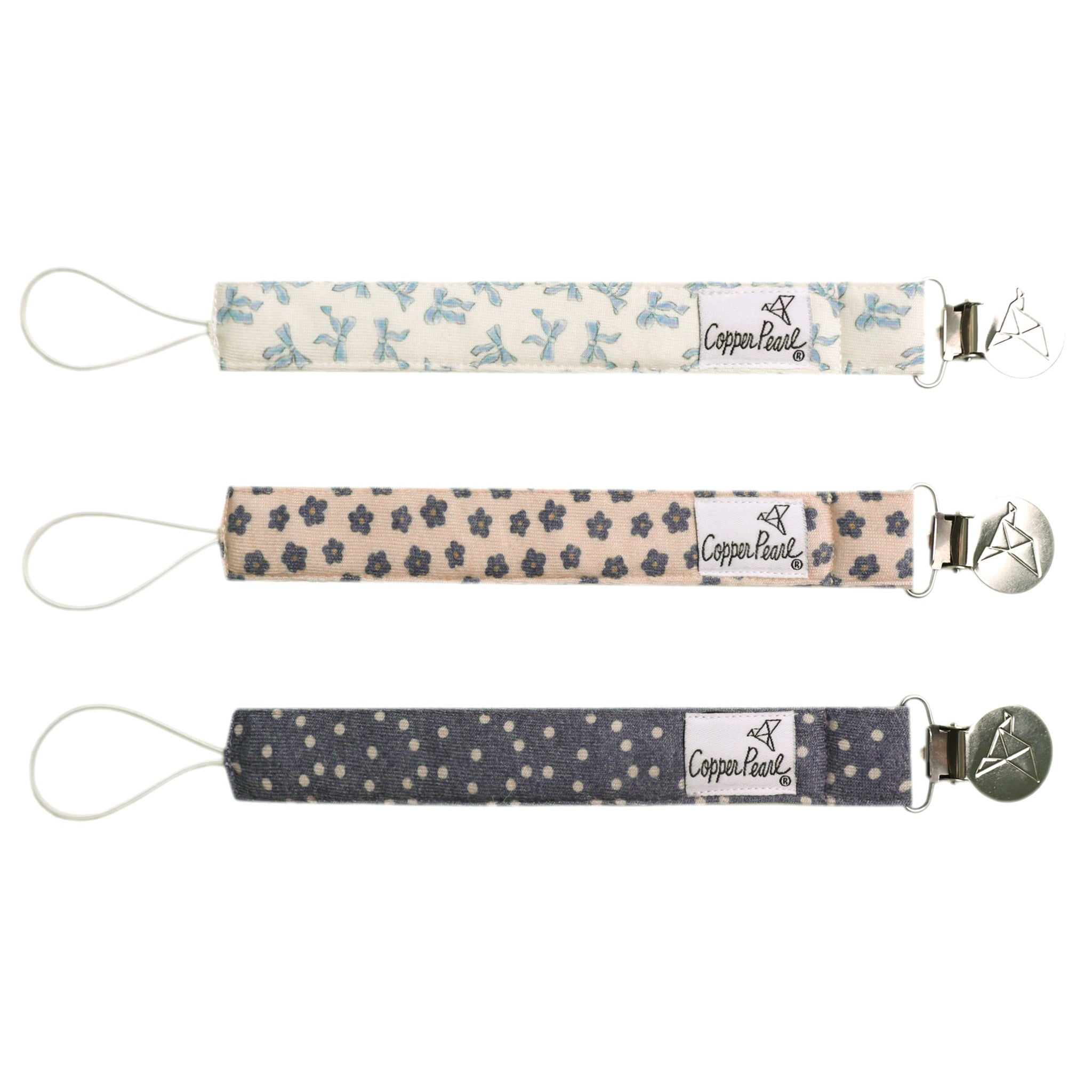 Copper Pearl Binky Clips-Gemma