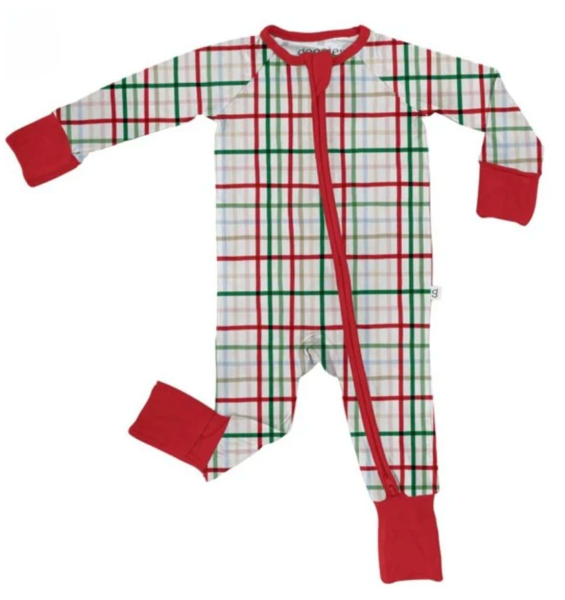 Goosies Festive Plaid Convertible Zip Pajamas