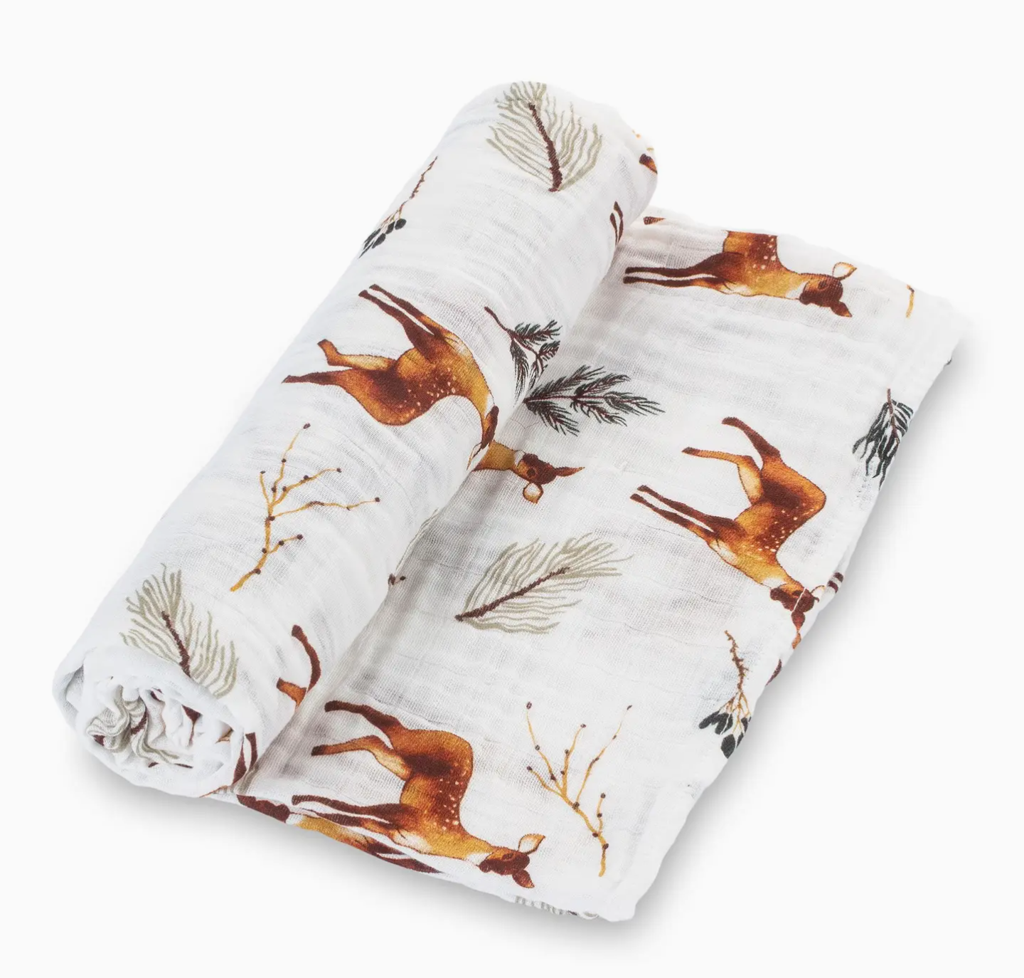 LollyBanks Swaddle Blanket | 100% Muslin Cotton | Deer