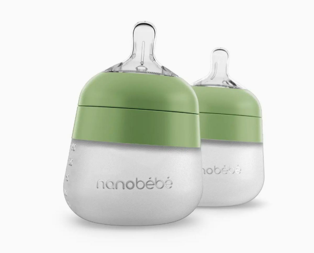 Nanobebe Silicone Bottles 5oz-Sage
