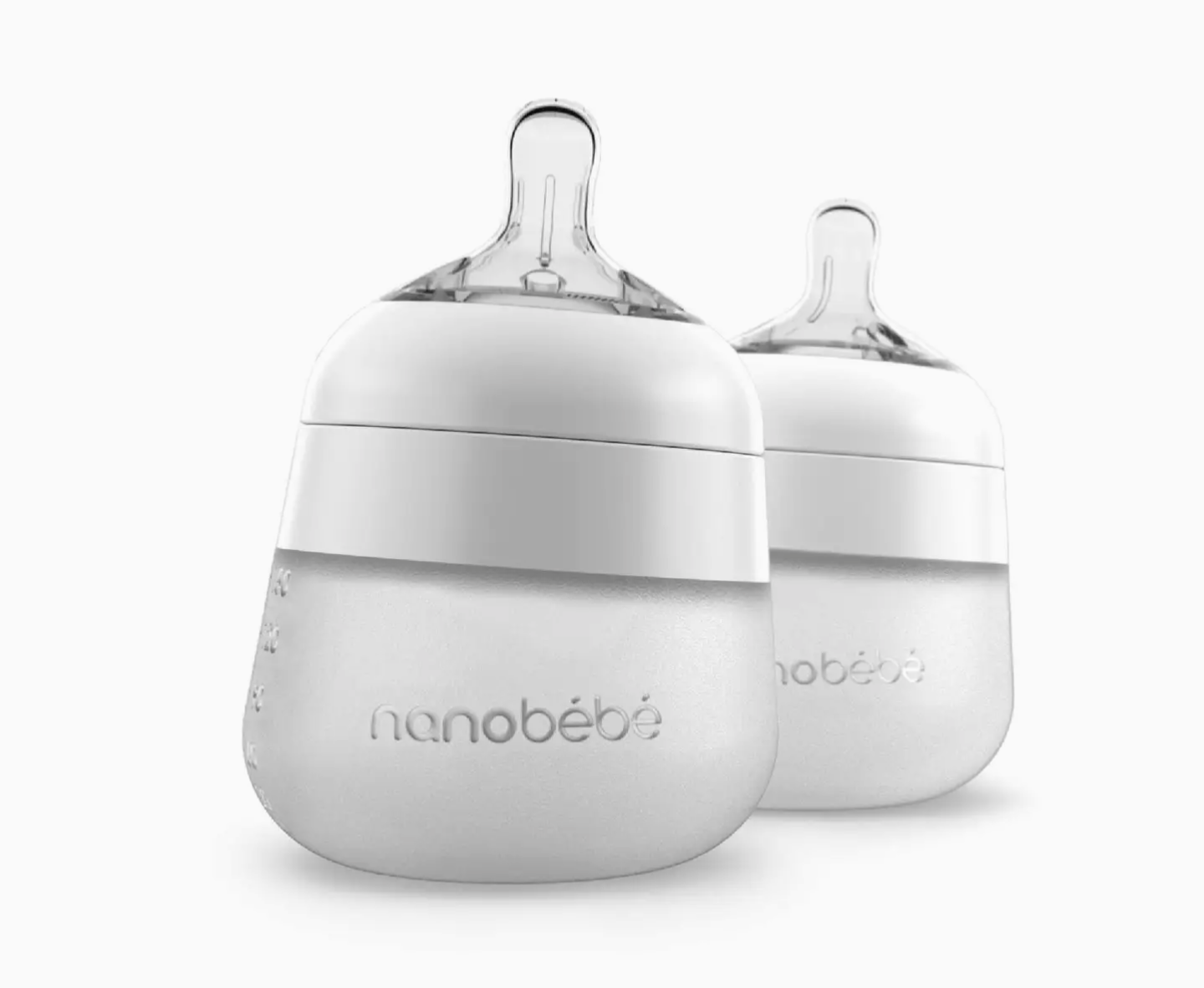 Nanobebe Silicone Bottles 5oz-White