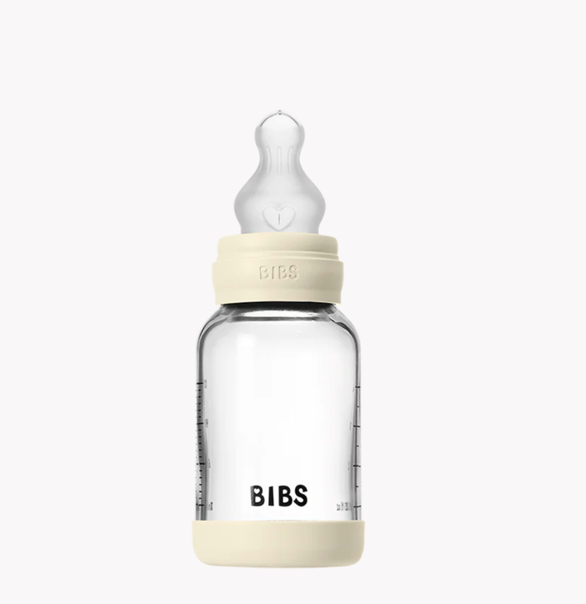 Bibs World Glass Bottle Set 4oz Silicone-Ivory