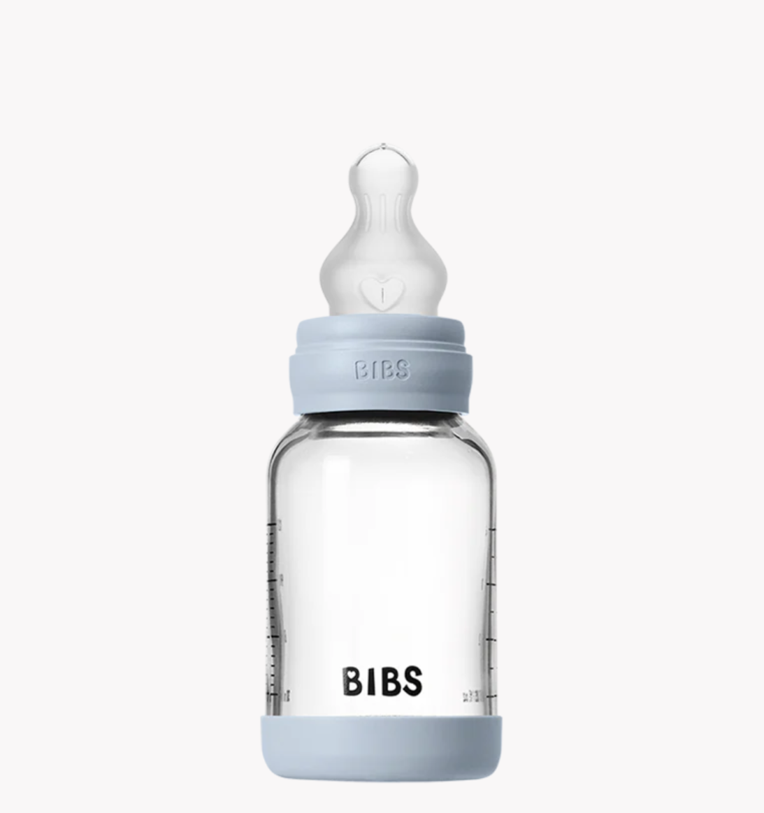 Bibs World Glass Bottle Set 4oz Silicone-Baby Blue