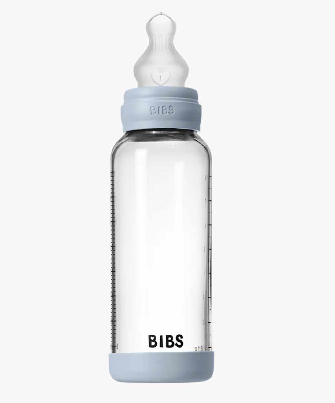 Bibs World Glass Bottle Set 8oz Silicone-Baby Blue
