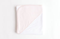 Terry Tots Hooded Towel in White with Pink Jacquard Bows