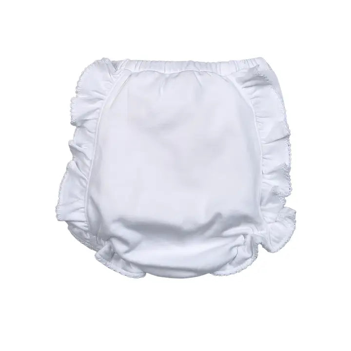 Monogram Me Pima Diaper Cover- White