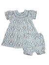 Marco & Lizzy Blue Floral Hand Smocked Girls Bishop Ariana and Drew