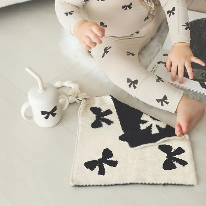 Stephan Baby Plush Pacifier Blankie - Bow