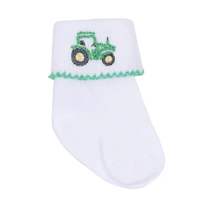 Magnolia Baby Lil' Green Tractor Socks