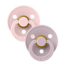 Bibs Colour Pacifiers Two Pack - Blossom/Dusky Lilac Size One