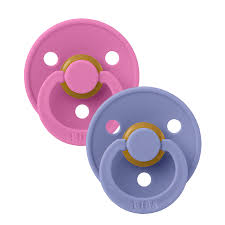 Bibs Colour Pacifier Two Pack - Bubblegum/Peri Size One